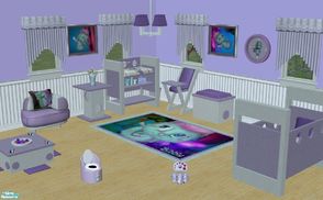 Sims 2 — Bibble Nursery by sinful_aussie — A purple and white nursery featuring Bibble from the Barbie movies. My first