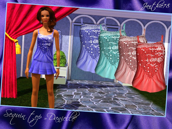Sims 3 — Sequin top Danielle by Janthie78 — This top belongs to the top and skirt set Danielle. Enjoy the whole set or