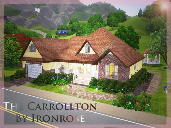 Sims 3 — The Carrollton by ironrose — This one story, split bedroom design offers everything today's families need