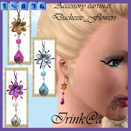 Sims 3 — Accessory earrings  by Irishkakic — Accessory earrings Duchesse_Flowers by Irink@a. For Young/Adult,Elder, Teen.
