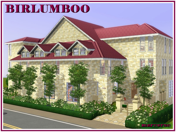 Sims 3 — Birlumboo by marcorse — Birlumboo seems to be linked to threes - 3 storeys, 3 bedrooms, 3 bathrooms and 3 living