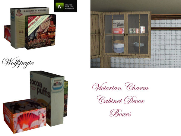 Sims 3 — Victorian Charm Cabinet Decor Boxes TSRAA by wolfspryte — Part of the Victorian Charm Kitchen Collection MUST