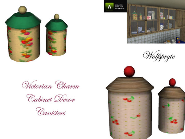 Sims 3 — Victorian Charm Cabinet Decor Canisters TSRAA by wolfspryte — part of the Victorian Charm Kitchen Collection