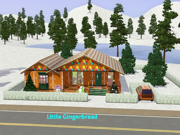 Sims 3 — Little Gingerbread by DO5NBR — Cozy little home in a pretty winterworld. The exterior is designed in a
