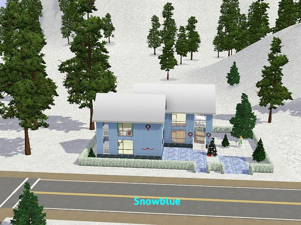 Sims 3 — Snowblue by DO5NBR — Modern, but cozy home for a family with 1 - 3 children, designed in light and soft colours.
