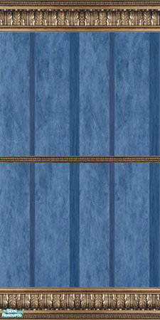 Sims 2 — Marbled blue wallpaper by mahtigwess — Marbled blue wallpaper with ornate art deco moulding