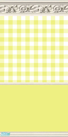 Sims 2 — NK Turano DR - Yellow - Wall by MoMama — Yellow on the bottom, Yellow gingham checks on the top. With a lovely