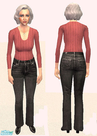 Sims 2 — Stylish Jeans for Elders-Black by RockinRobin — Just because your Sims get old, doesn't mean they have to wear