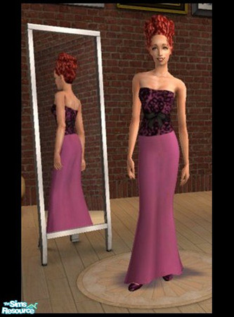 Sims 2 — Venetian Formal Plum by LadyDeluxe — Need an unique formal to wear to the ritzy dinner? This dress is for you.