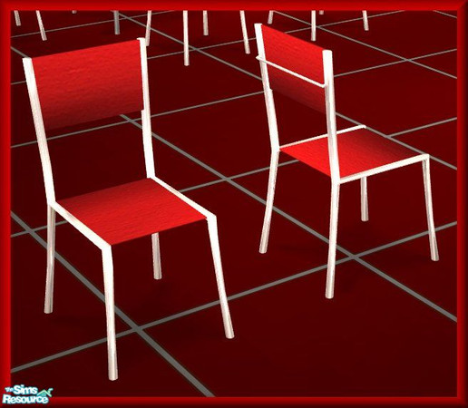 Sims 2 — NK Turano DR - Bright Red - Chair by MoMama — A bright red fabric sits atop a stainless steel base for a clean,