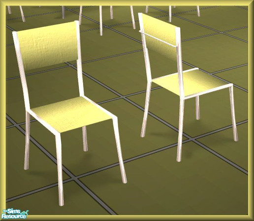 Sims 2 — NK Turano DR - Yellow - Chair by MoMama — A yellow fabric on a stainless steel frame makes this a cheery chair