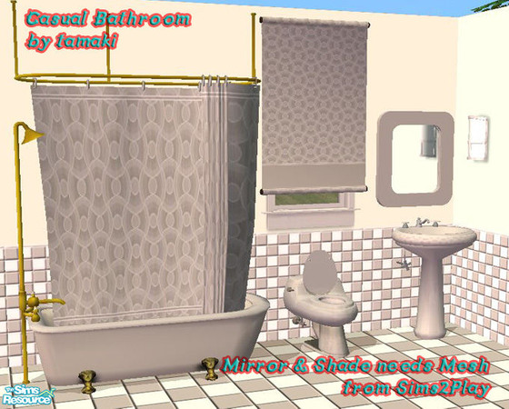 Sims 2 — Casual Bathroom Silver by tamaki — Mirror and shade needs MESH. 'TuttiMirror' and 'InosignSet' by SimsPlay.