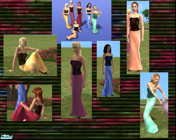 Sims 2 — Venetian Formal Set by LadyDeluxe — Need an unique formal to wear to the ritzy dinner? This dress is for you.