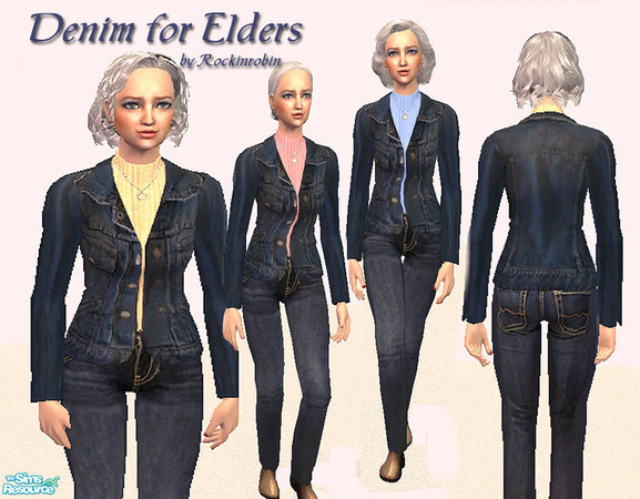 Sims 2 — Denim Outfit for Elders by RockinRobin — Just because your Sims get old, doesn't mean they have to wear ugly