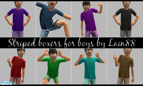 Sims 2 — Striped Boxers by Lain88 — 