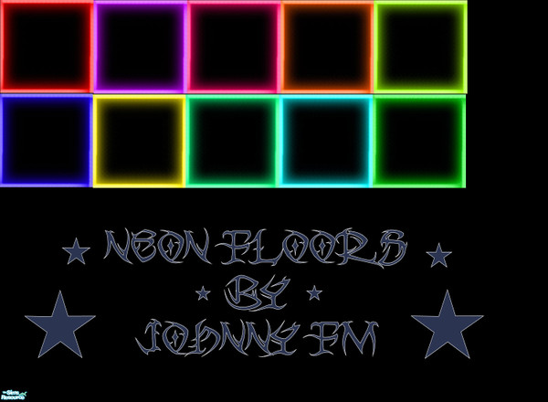 Sims 2 — Neon Floor Tiles by johnnyfm666 — These are floor tiles with a neon look.For a club or futuristic house.Also