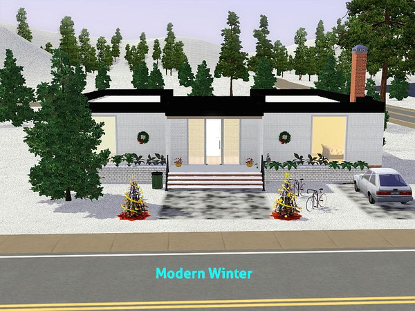 Sims 3 — Modern Winter by DO5NBR — Modern home for the modern sim-family. This house has 2 bedrooms, 1 bathroom,
