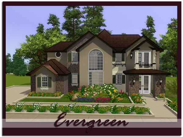 Sims 3 — Evergreen by aloleng — 3 bedroom, 2 toilet and bath with one car garage home. Built with World Adventures,