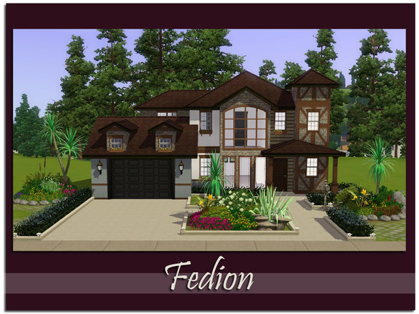 Sims 3 — Fedion by aloleng — 3 bedroom, 2 toilet and bath with 1 car garage home. Built with World Adventures, Ambitions,