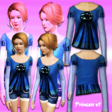 Sims 3 — Princess v1 by ierleon — hope everyone will like this one. a recolor-able princess top.