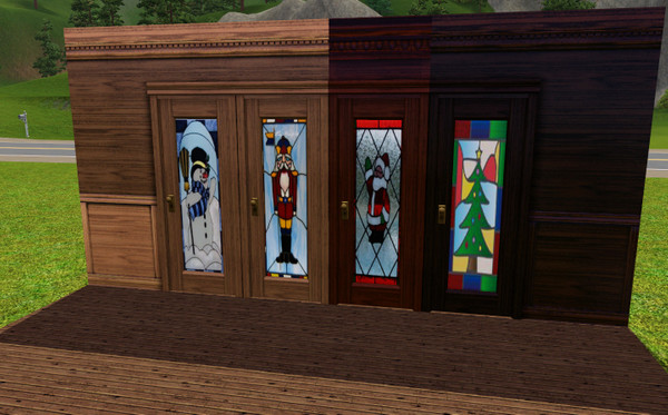Sims 3 — Christmas Stained Glass Door by camarossz28 — Camarossz28