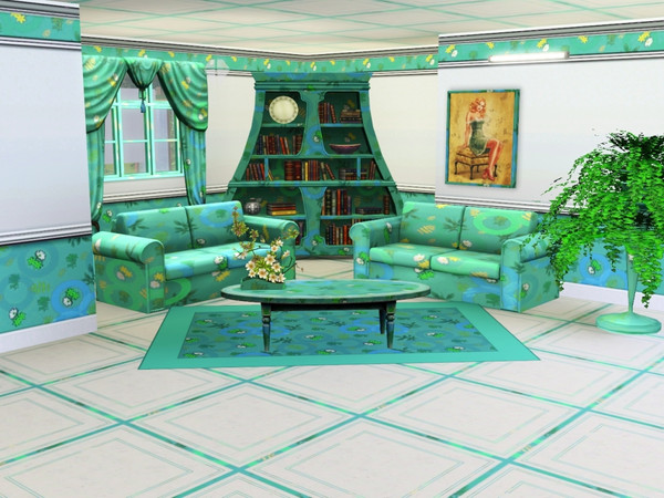 Sims 3 — marcorse_leafygreen by marcorse — Another simple pattern of leaves and shapes. Recolourable 4