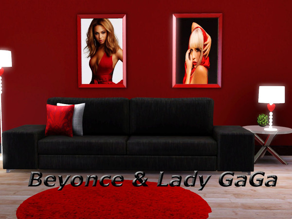 Sims 3 — Painting poster B&G by monkri2001 — Poster Beyonce &amp; Lady GaGa