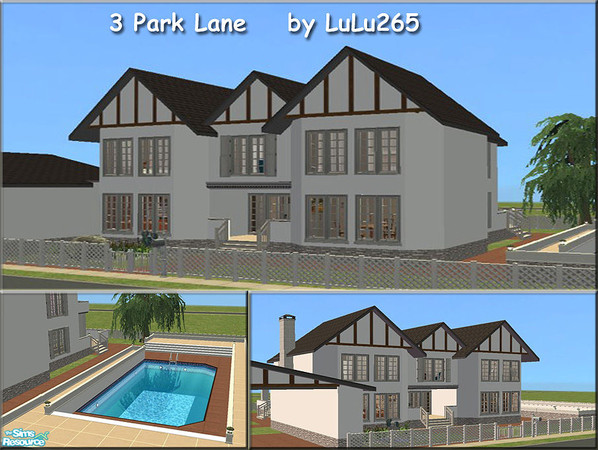 Sims 2 — 3 Park Lane by Lulu265 — A traditional large cottage house. Fully furnished (mostly Maxis).3 bedrooms, 21/2