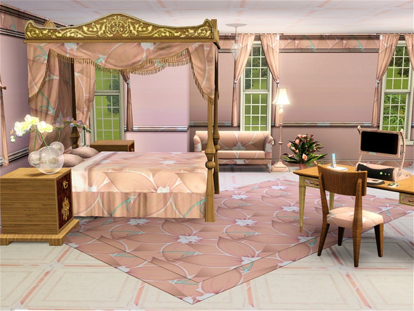 Sims 3 — marcorse_pinkhibiscus by marcorse — A stunning, large hibiscus flower in an allover repeat. Recolourable 1