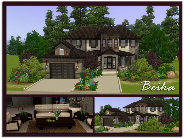 Sims 3 — Beika by aloleng — 2 bedroom, 2 toilet and bath with 1 car garage home. Partly furnished. Built with World