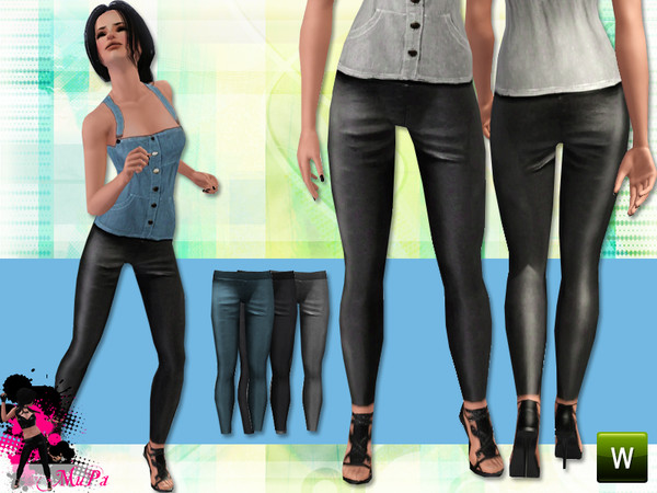 Sims 3 — Firework by miraminkova — Skinny Leather Trousers