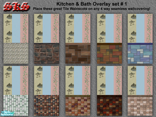 Sims 2 — NewWall Kitchen & Bath Overlay set 1 by 71robert13 — Taken from Kitchen & Bath Stuff, now these stone