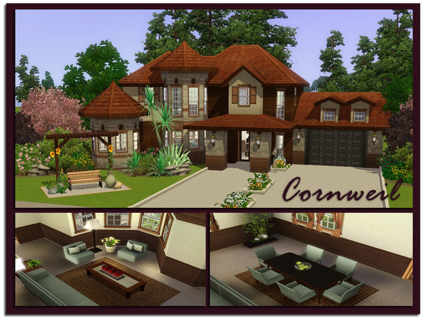 Sims 3 — Cornweil by aloleng — 2 bedroom, 2 toilet and bath with 1 car garage home. Partly furnished. Built with World