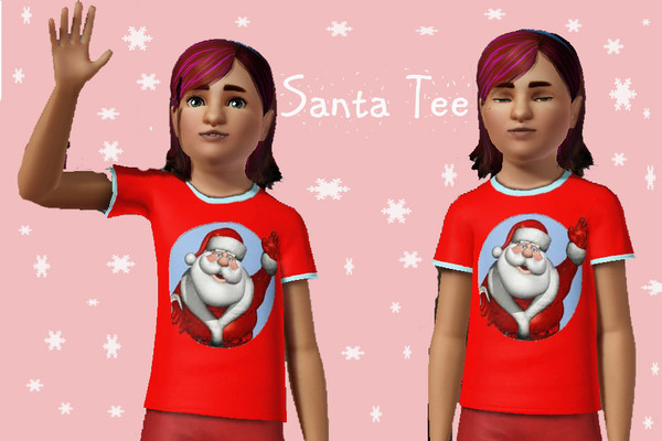 Sims 3 — Cute santa Tee by dons123 — A cute Santa T-shirt for those young girls to look cool in!