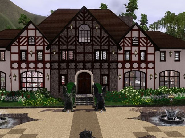 Sims 3 — Lilac Manor by jadepanther198303 —  6 bedrooms 7 baths in the main house plus a butler suite above the garage.