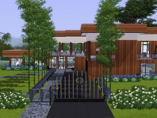 Sims 3 — Modern Aspen by jadepanther198303 — 4 bedrooms 4.5 baths stocked pond 2 car garage pool garden zen sculpture