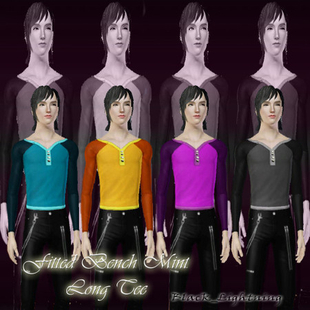 Sims 3 — Bench Mint Long Tee by ierleon — a cool long tee for men. this is a nice fitted top for cool loving sims.