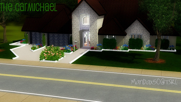 Sims 3 — The Carmichael by mandax50 — The Carmichael is a 3 bedroom, 1 bathroom family suburban home. All natural wood