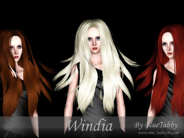 Sims 3 — BlueTabby_Sims3AFhair_Windia by BlueTabby — Sims3 hair for Teen~Elder female sims. All lods have been correctly