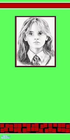 Sims 2 — Hermiona by StroupkovaZ — Green paiting with picture Hermiona