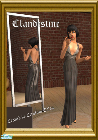Sims 2 — Clandestine - Teen by Cerulean Talon — A glamerous imported long evening dress made of shimmering silk and lined