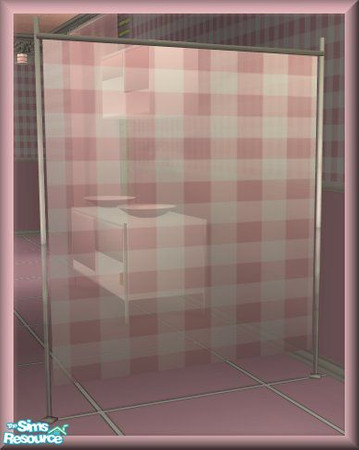 Sims 2 — NK Turano Dining Rm Pink - Screen 2 by MoMama — A pink gingham screen offers a different choice for privacy. You