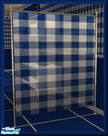 Sims 2 — NK Turano DR Dark Blue - Screen 2 by MoMama — A blue gingham screen for added privacy. A different color choice
