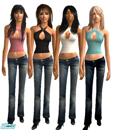 Sims 2 — Halter & Jeans Set by nikisatez05 — 