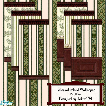 Sims 2 — Echoes of Ireland Wallpaper - Pt 3 by elektra274 — 3 of 6 wallpaper sets designed to coordinate with the other