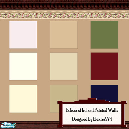 Sims 2 — Echoes of Ireland Painted Walls by elektra274 — A set of 10 painted walls designed to coordinate with the other