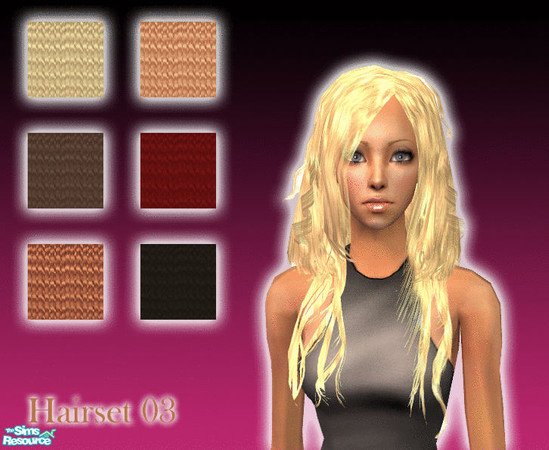 Sims 2 — Hairset 03 by Technomicky — This set contains 6 different colors of a wonderful Mesh from Helgasims... You need