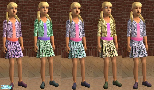 Sims 2 — Lace pastel skirts for kids by gobby — Looks cute with the pastel lace cardigans
