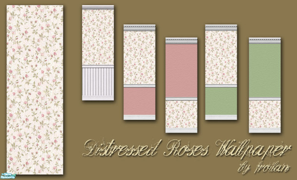 Sims 2 — Distressed Roses Wallpaper by froilan — Seamless pattern. Beautiful small rose pattern wallpaper with a