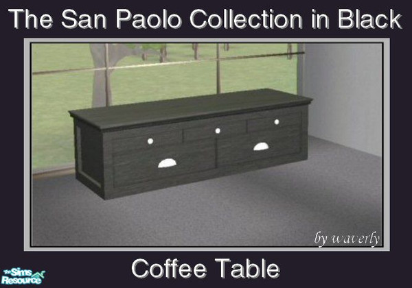 Sims 2 — San Paolo in Black - Coffee Table by Waverly — Style to Spare. The San Paolo Collection combines simplicity with